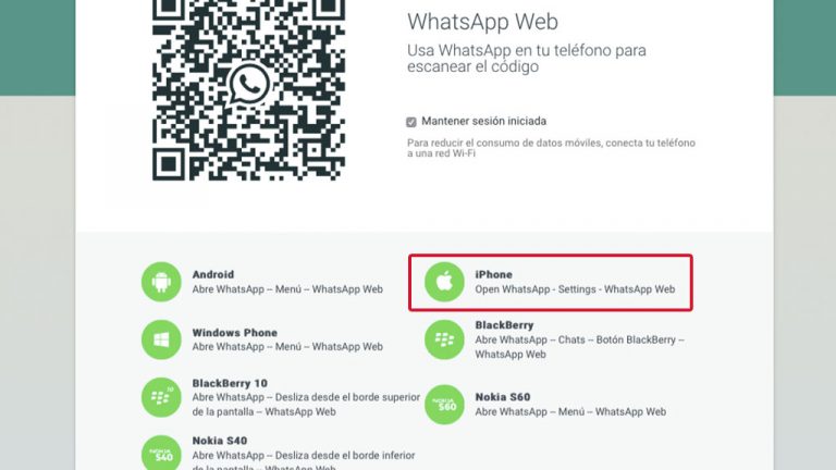 WhatsApp Web iPhone