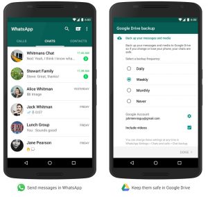 Guarda tus conversaciones de WhatsApp para Android en Google Drive.