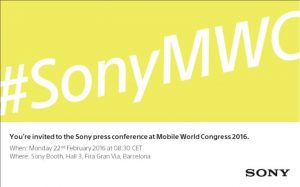 La invitación al lanzamiento de Sony en el MWC 2016 no nos da muchas pistas. 