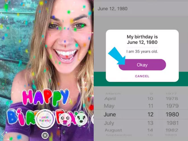 Snapchat quiere que todos te feliciten en tu cumpleaños. 