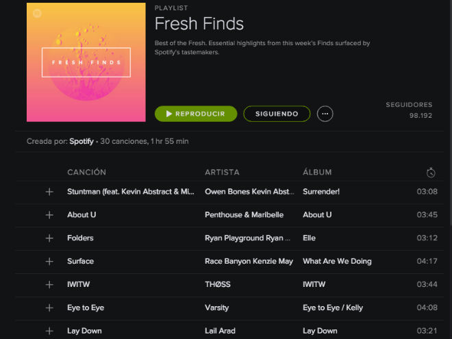 Fresh Finds es la nueva propuesta de Spotify para conocer nuevos artistas. 
