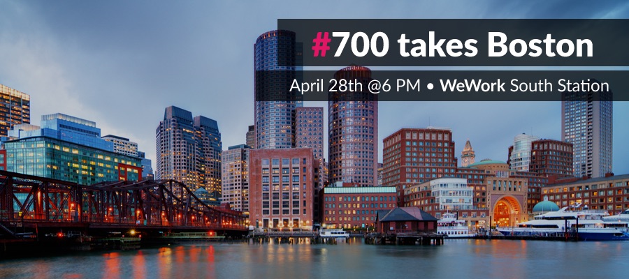 La comunidad de emprendedores #700 llega a Boston. 