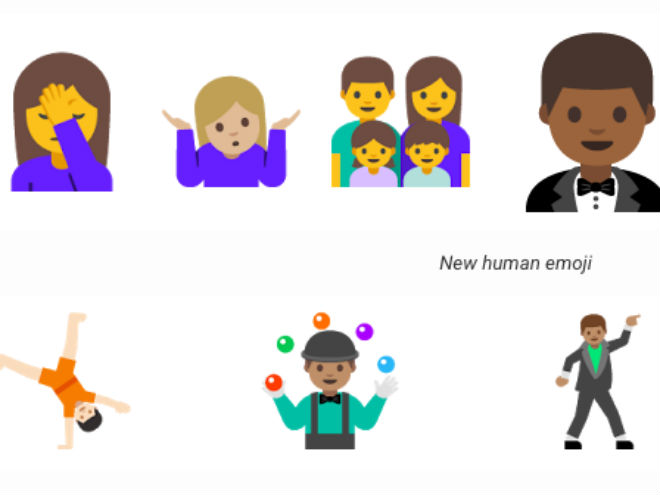 Más humanos los emojis en Android. 