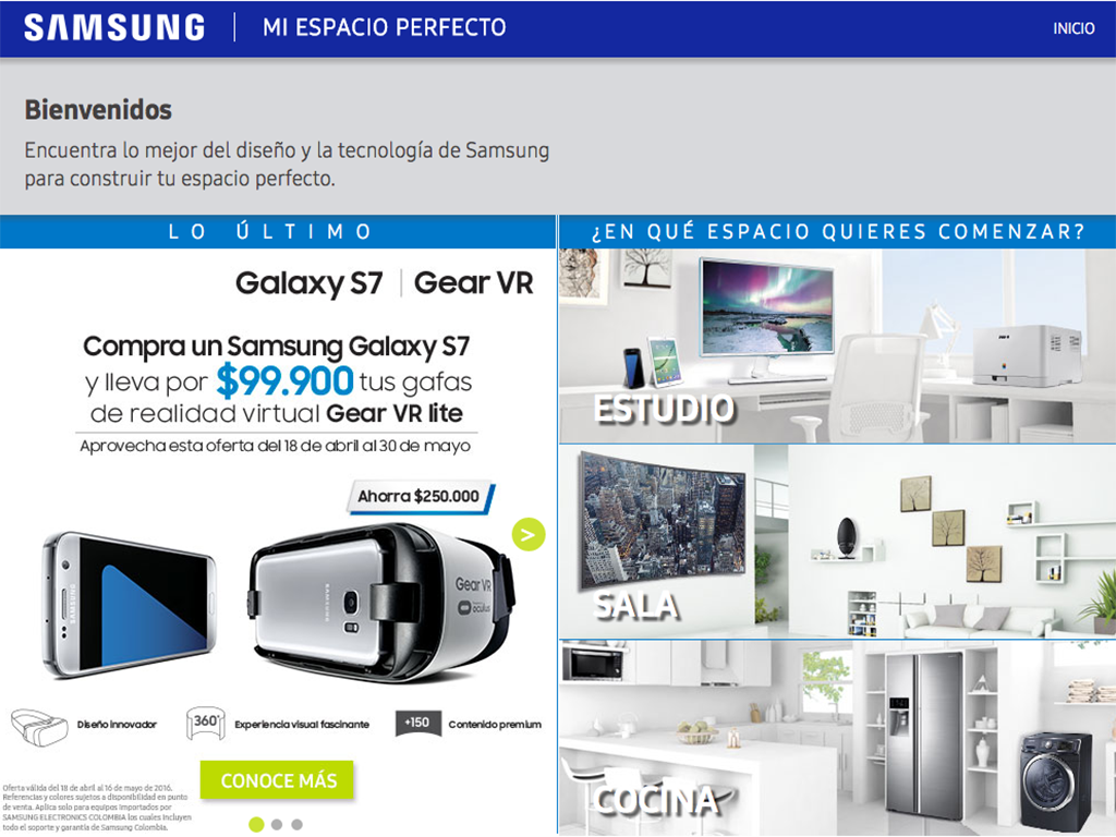 Así es la experiencia que ofrece Samsung dentro de Falabella.com.co