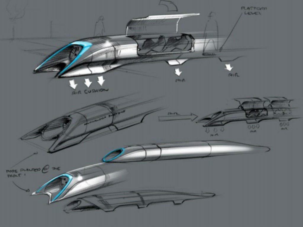 Gráfico del diseño en papel del hyperloop. Imagen: SpaceX. 