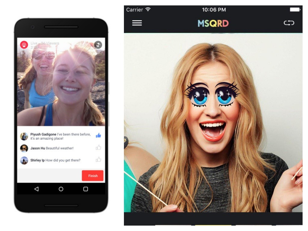 Facebook Live se mete en el terreno de Snapchat con los filtros de MSQRD.