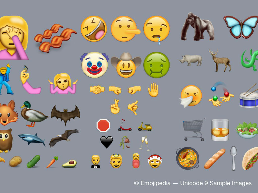 Tocinetas, carita con naúseas, aguacate, un payaso y una mariposa, son algunos de los nuevos emojis. 