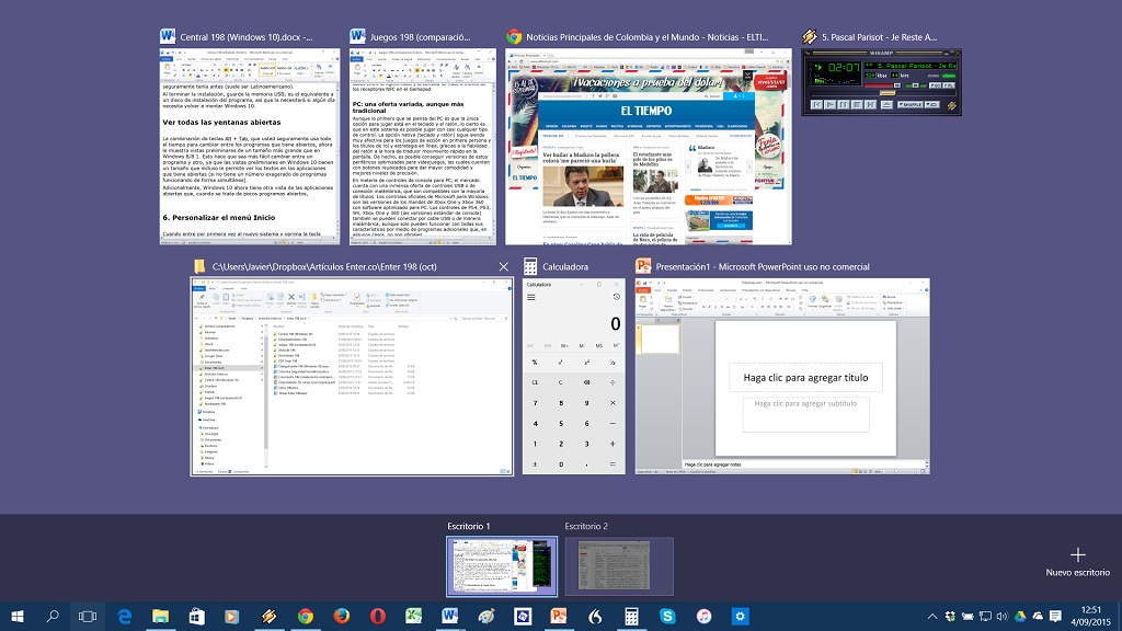 Escritorios virtuales Windows 10