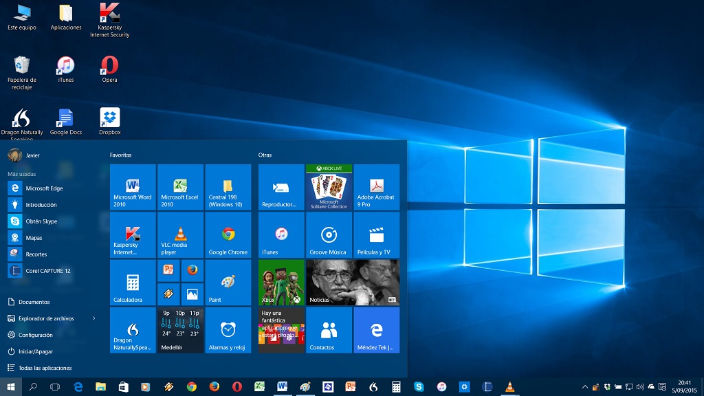 Menú Inicio Windows 10