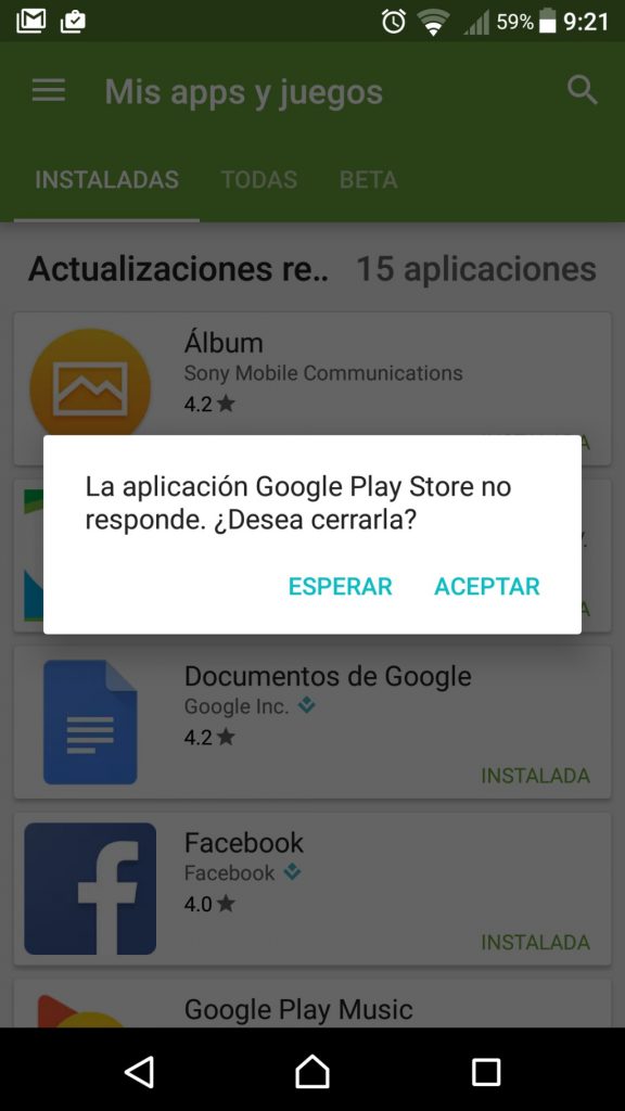 A veces ocurren cierres inesperados de aplicaciones en el Xperia X.