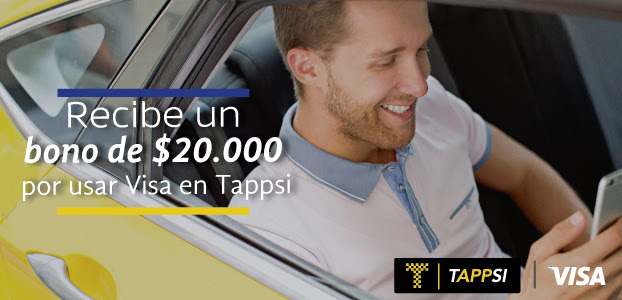 Paga tu Tappsi con Visa y recibirás bonos para nuevas carreras. 