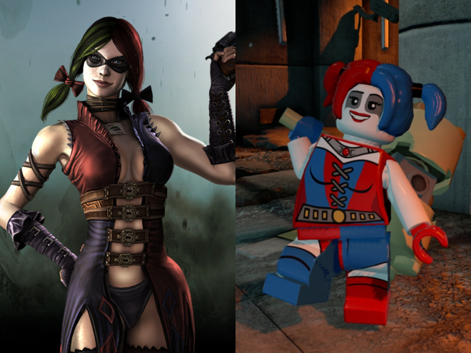 Su diseño en los viejos videojuegos es el diseño clásico, así que destacaremos los cambios de diseño de 'Injustice' (izquierda) y 'Lego Batman' (derecha).