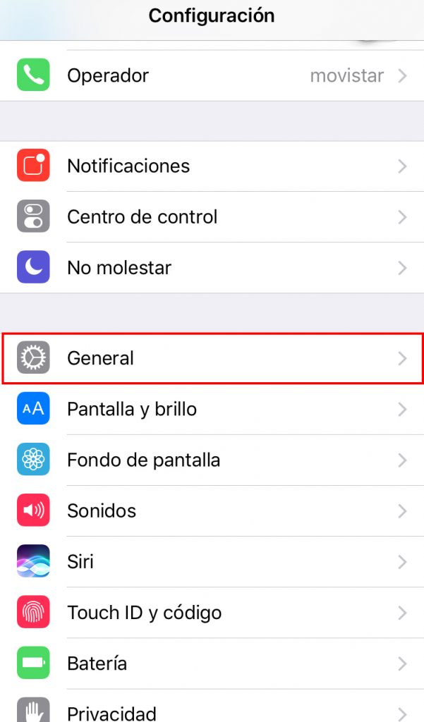 general Configuración desbloqueo iOS 10
