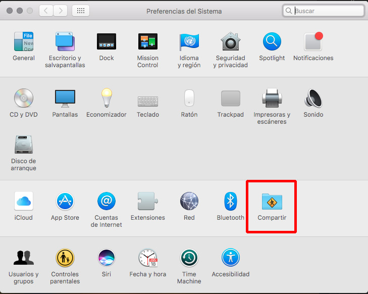 compartir mac