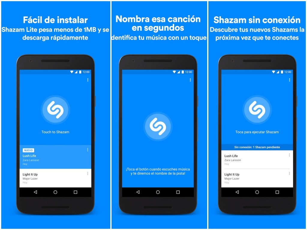 Shazam Lite pesa tan solo 1 MB.