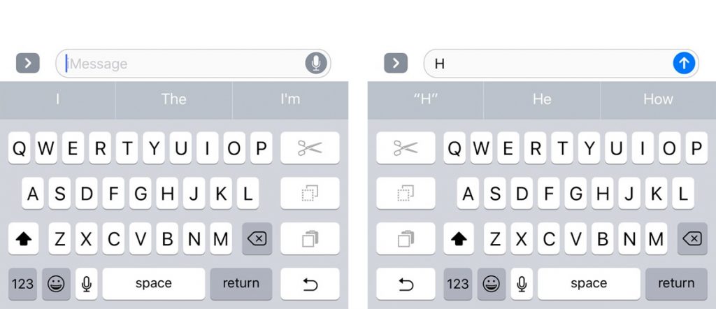 Así sería el teclado de una sola mano de iOS.