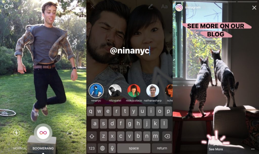 Boomerang, menciones y vínculos son las novedades de las Instagram Stories. 
