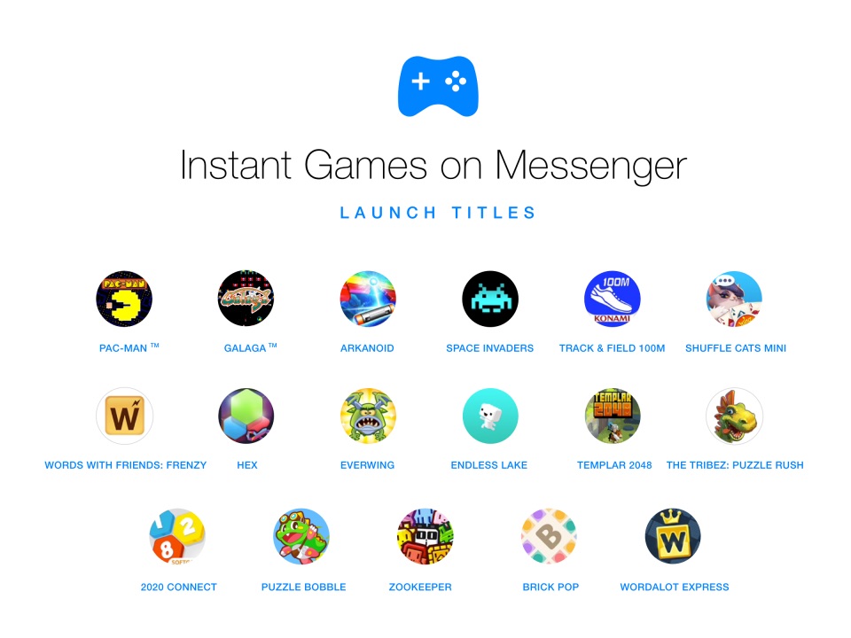 Los Instant Games de Messenger tienen varios clásicos como Pac-Man y Galaga. 