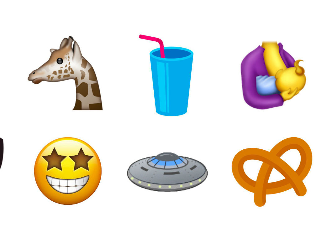 Pretzel, platillo volador, entre varios nuevos emojis. 