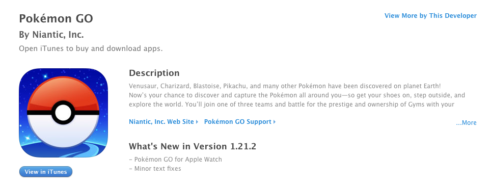 En la nueva actualización de Pokémon Go puedes conectarlo a tu Apple Watch