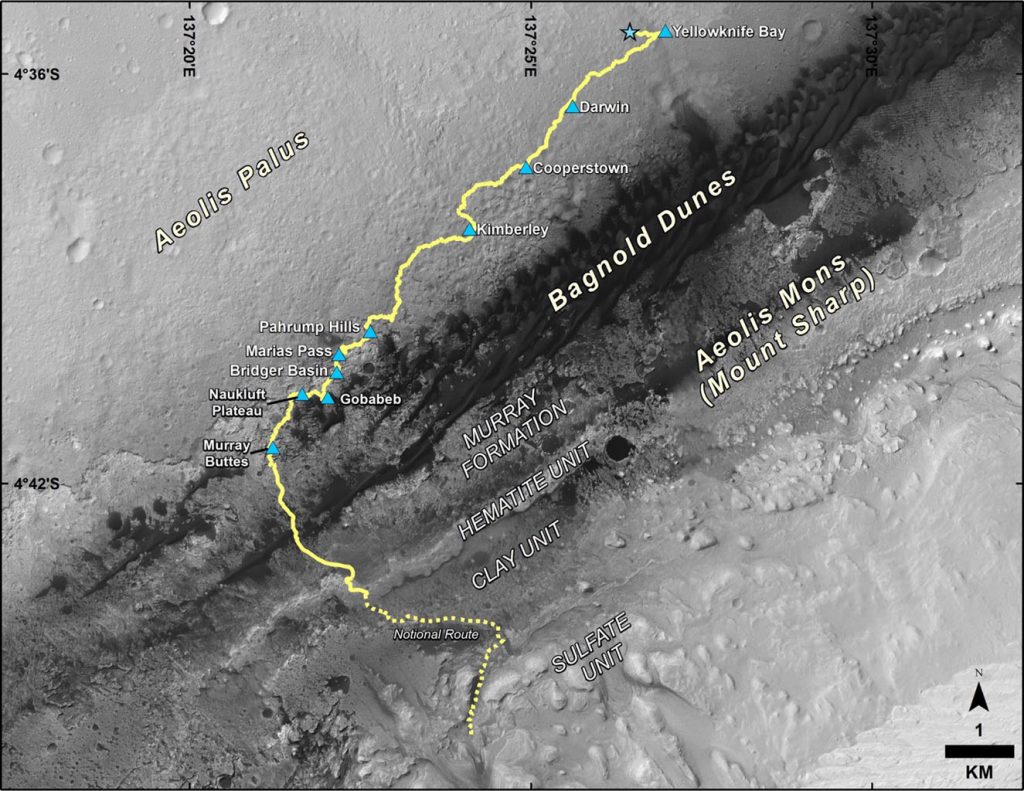 Esta es la actual ubicación del Curiosity. 