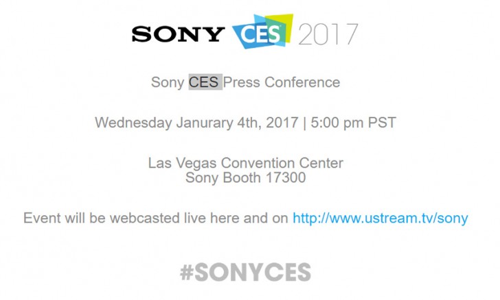 El próximo 4 de enero será la conferencia de Sony en el CES 2017. 