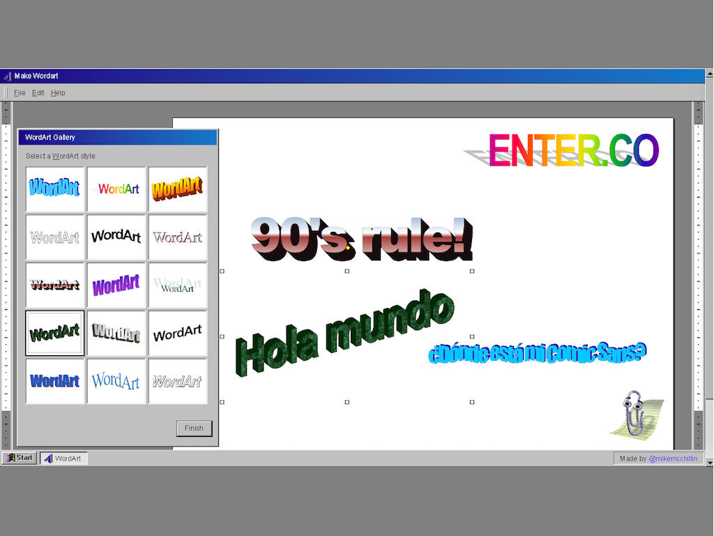 ¿Cuál es tu estilo favorito de WordArt de los 90?