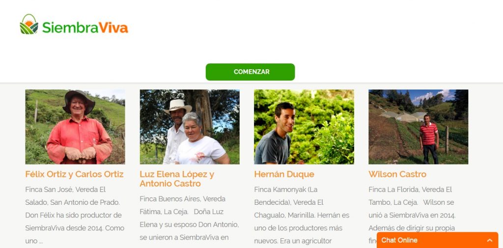 Estos son algunos de los agricultores que aportan sus productos a la plataforma. 