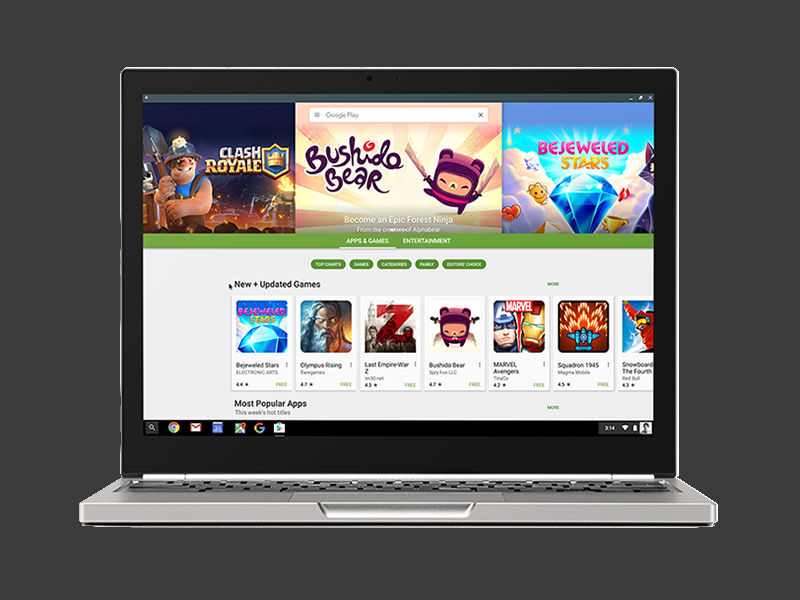 Las aplicaciones de Android llegan a todos los Chromebooks. 