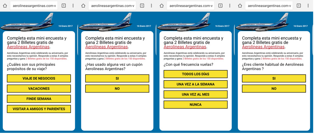 Cuando ingresas al enlace compartido por WhatsApp, llegarás a un sitio web que hará vibrar tu teléfono y te invitará a contestar esta encuesta.