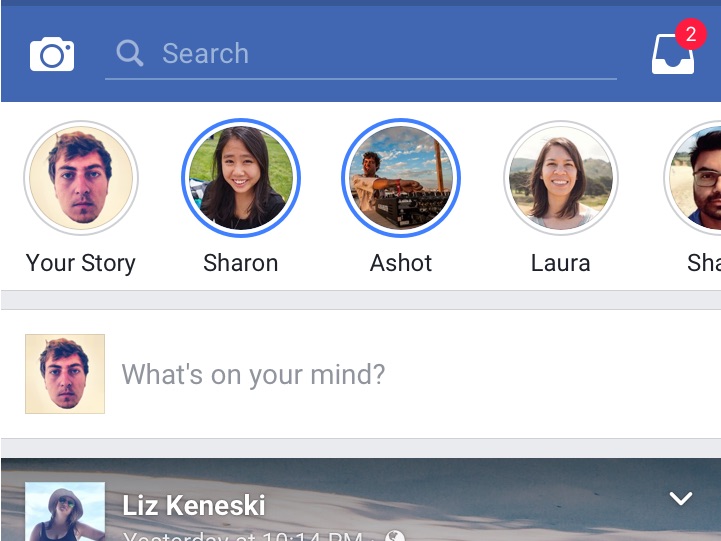 Las Facebook Stories serían iguales a las de Instagram. 