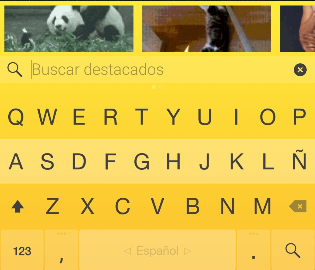 Teclados como Fleksy también permiten buscar GIF y otro tipo de imágenes para insertar en WhatsApp u otras aplicaciones. 