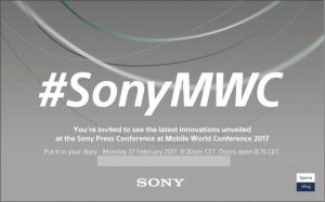 Esta es la invitación que comenzaron a recibir algunos medios por parte de Sony para el MWC 2017.