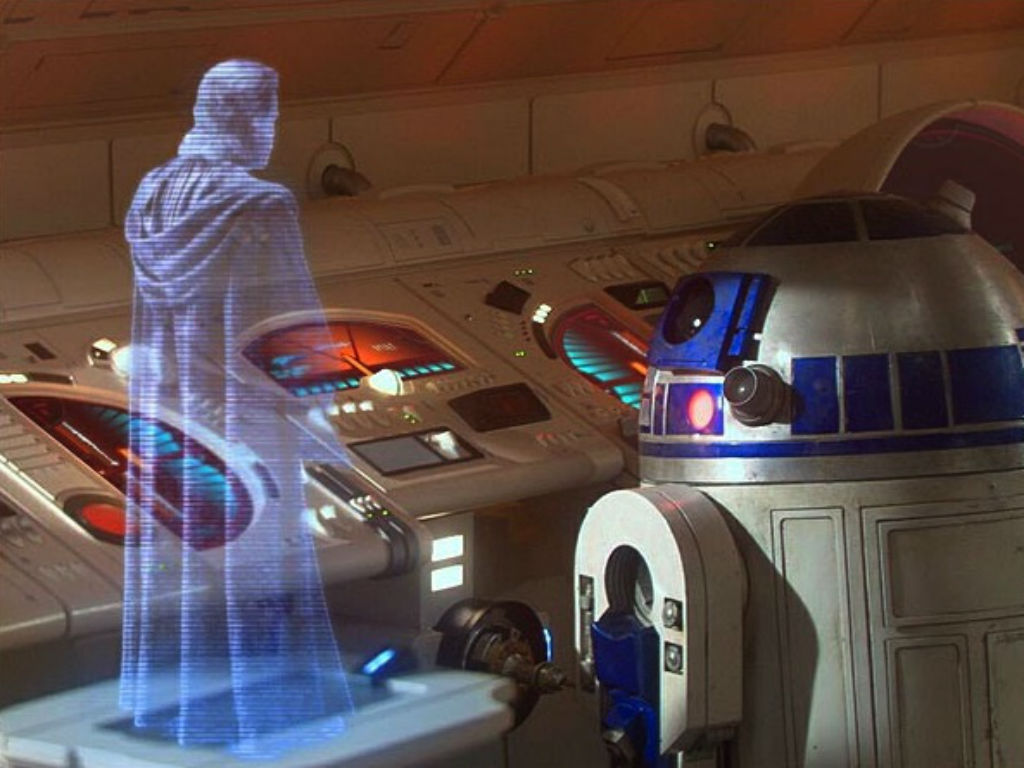 El proyector que hace posible el holograma es diminuto.