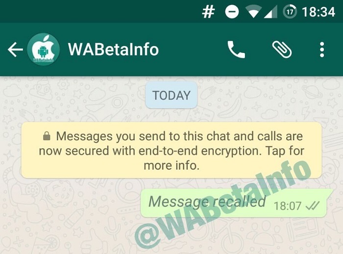 WhatsApp permitiría borrar los mensajes enviados en los dispositivos de los receptores. 