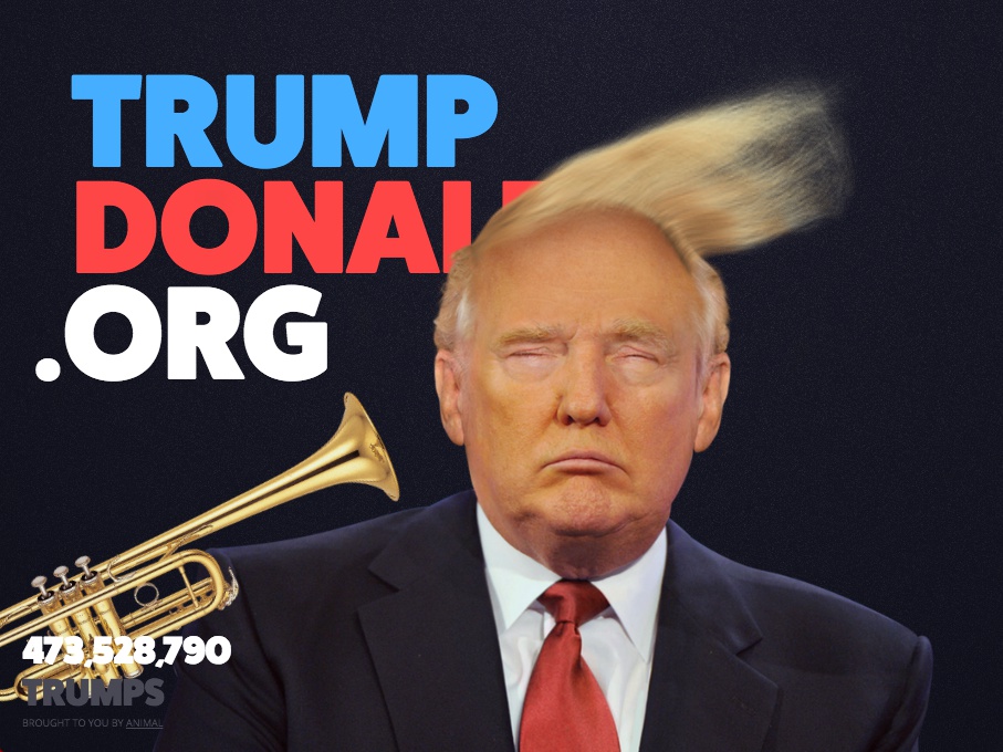 Despeina a Trump con una trompeta. 