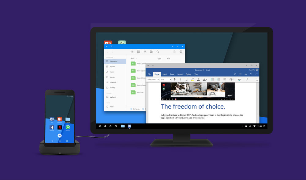 Remix OS for Mobile tendrá interfaz de PC o TV al conectarlo a diferentes periféricos. 