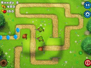 En 'Bloons TD 5' tendrás que deshacerte de unas bombas por medio de una estrategia de torres.