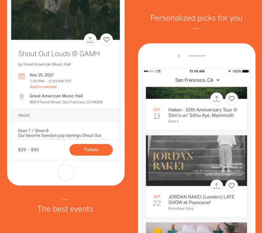 Eventbrite aplicaciones para iphone