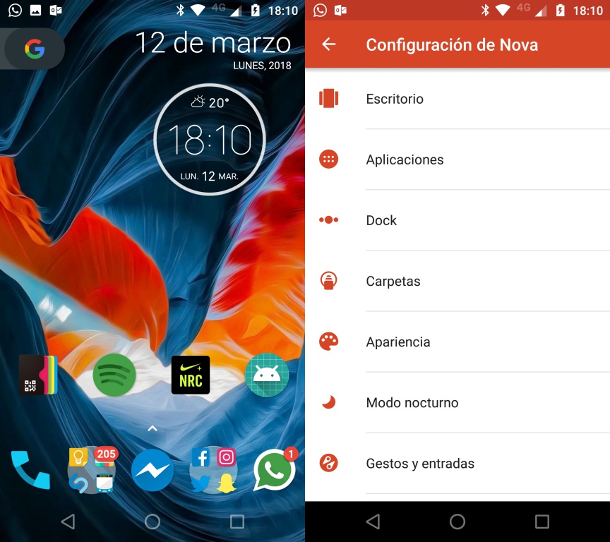 Nova Launcher aplicaciones para Android