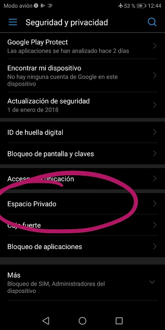 espacio privado