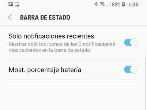 personalizar barra de estado galaxy s9