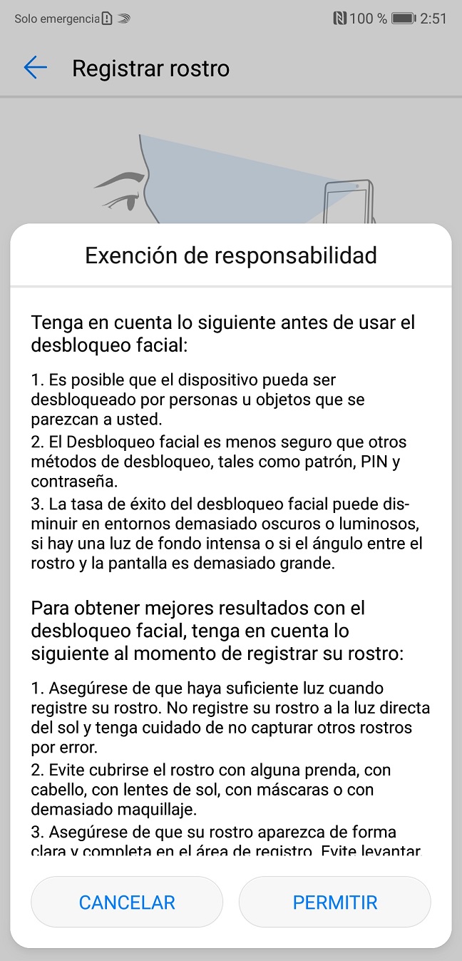 desbloqueo facial