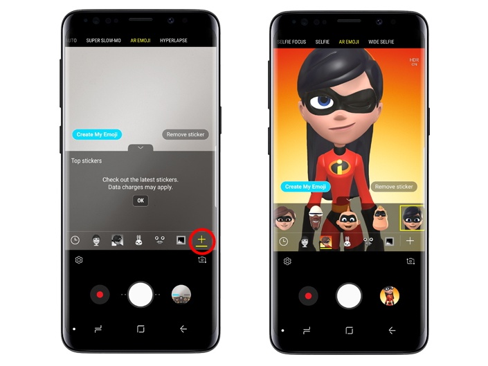 AR Emoji los increibles galaxy s9