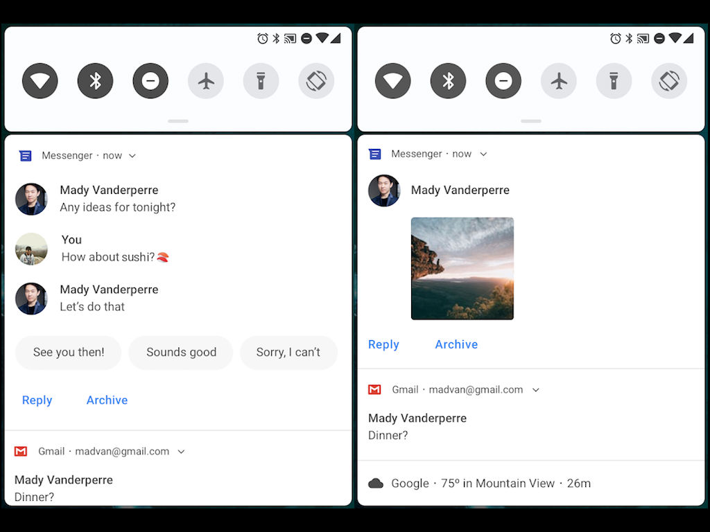 Android P notificaciones