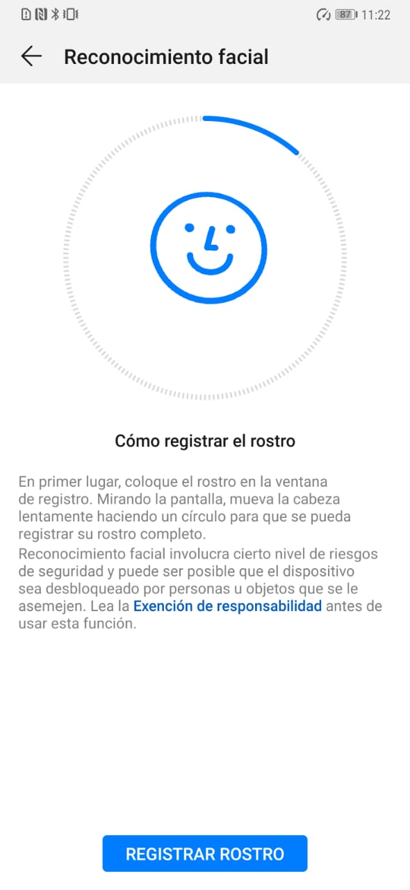 reconocimiento facial mate 20 pro