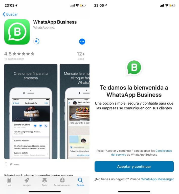 WhatsApp Business para iPhone