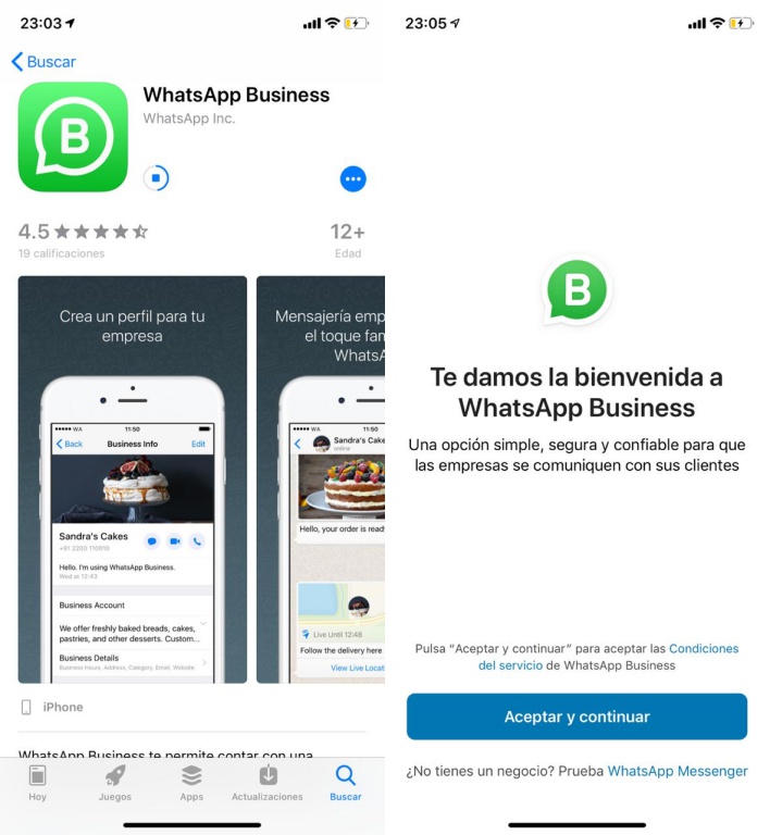 WhatsApp Business para iPhone