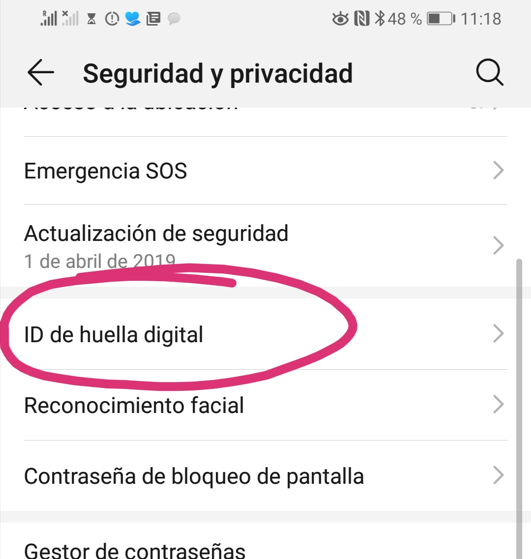 p30 pro lector huella huawei