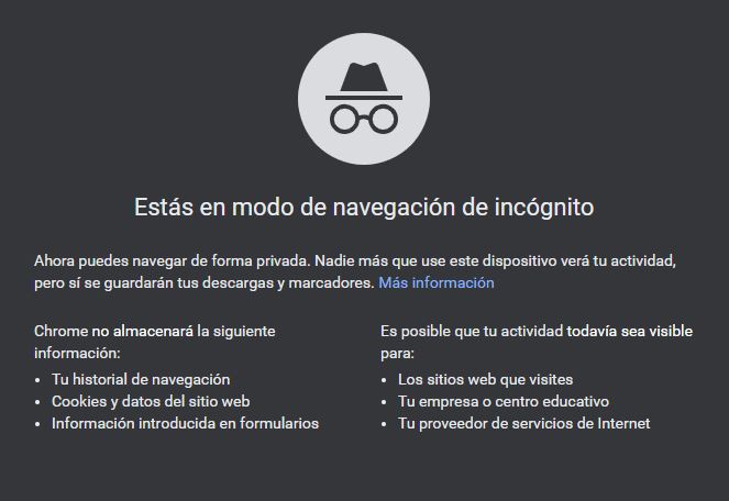 modo incognito